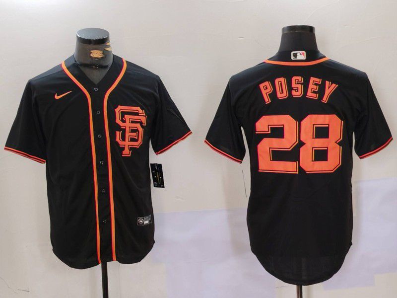 Men San Francisco Giants #28 Posey Black Game 2024 Nike MLB Jersey style 902->youth mlb jersey->Youth Jersey